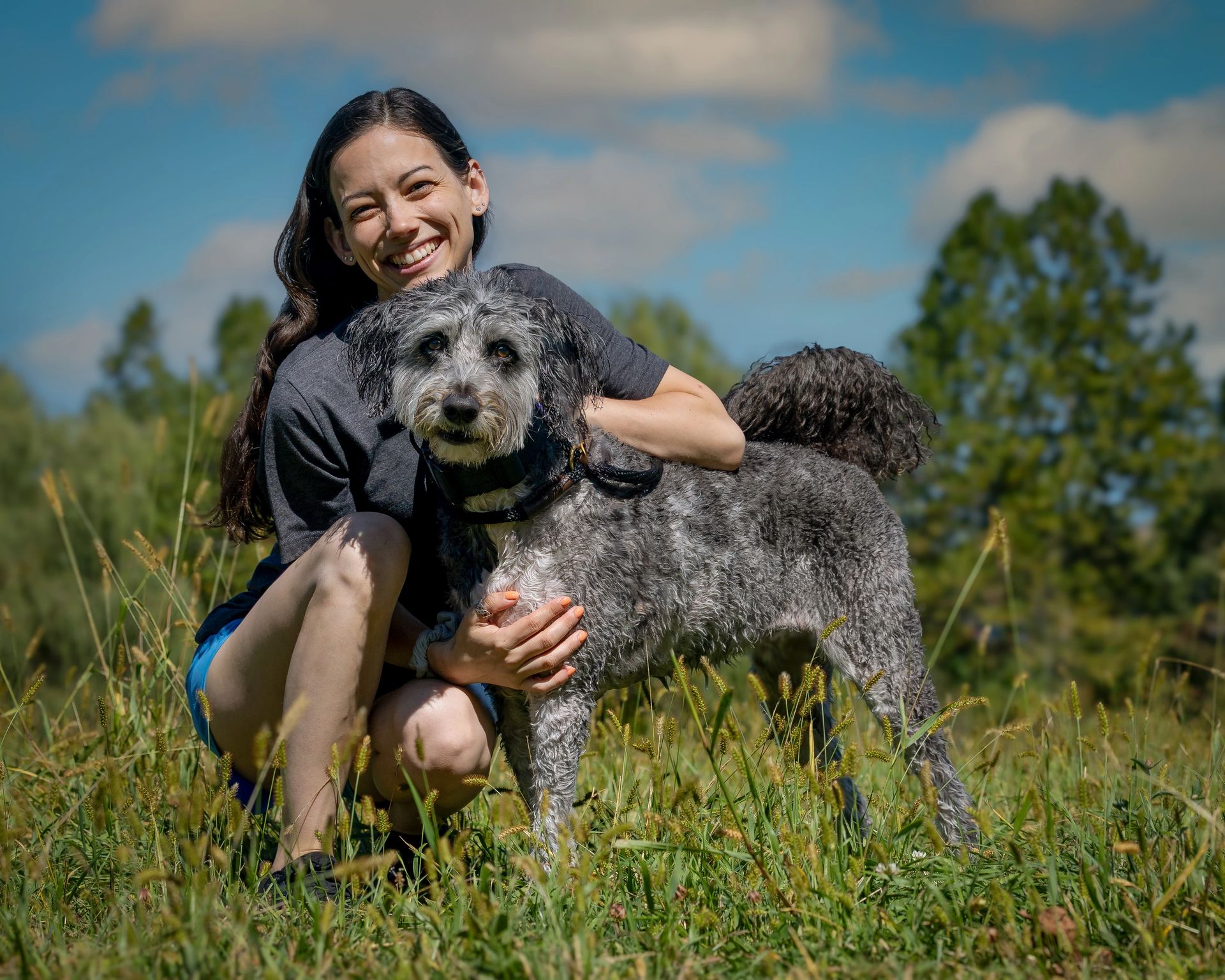 Pet and owner portrait showing their bond